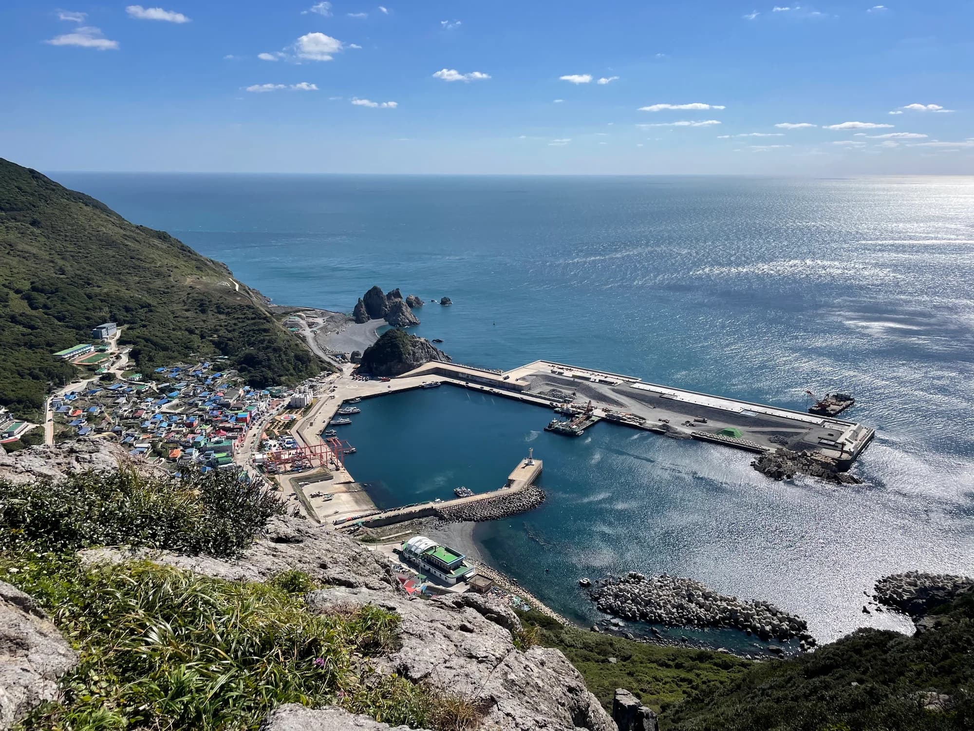Fishing boats moored at Gageodo Fishing Port on a remote South Korean island