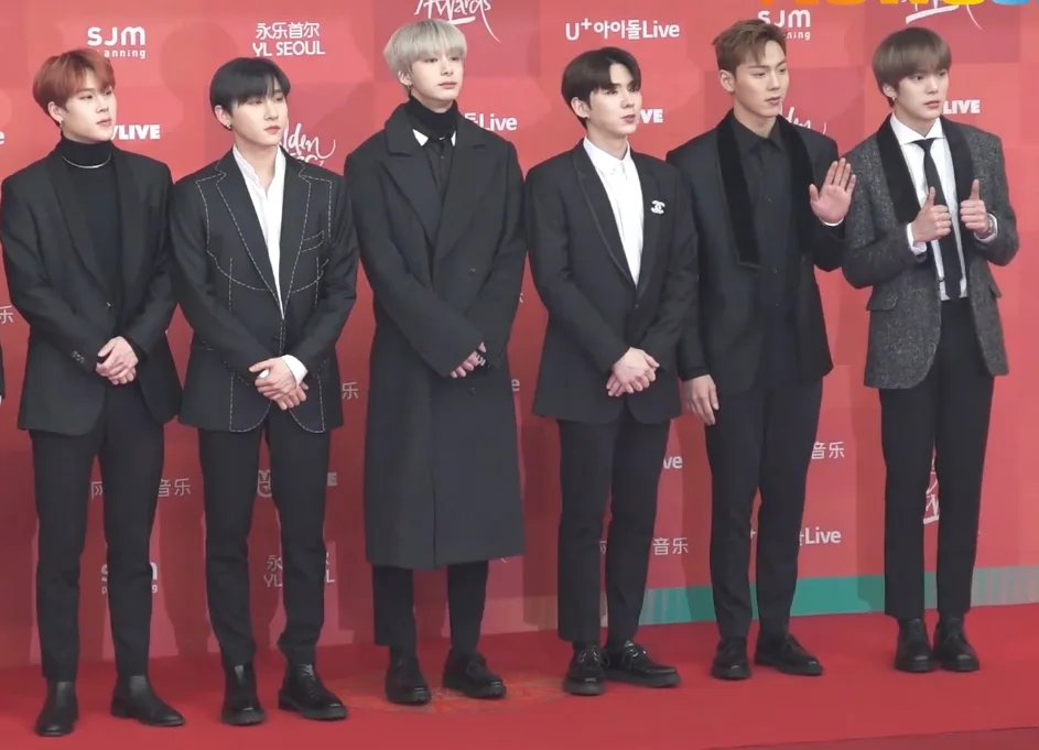 MONSTA X on the red carpet at the 2019 Golden Disc Awards
