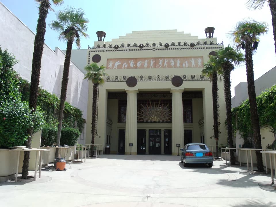 Courtyard entrance of Alex Theatre in Glendale, photographed in 2014