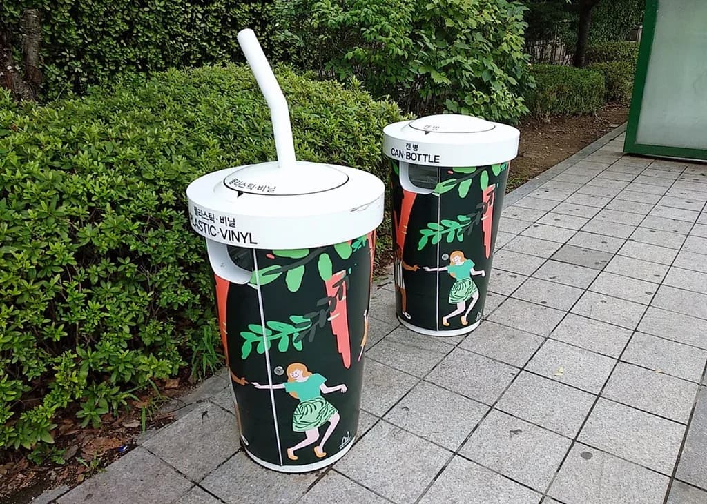 Sorted waste containers in Seocho-gu, Seoul